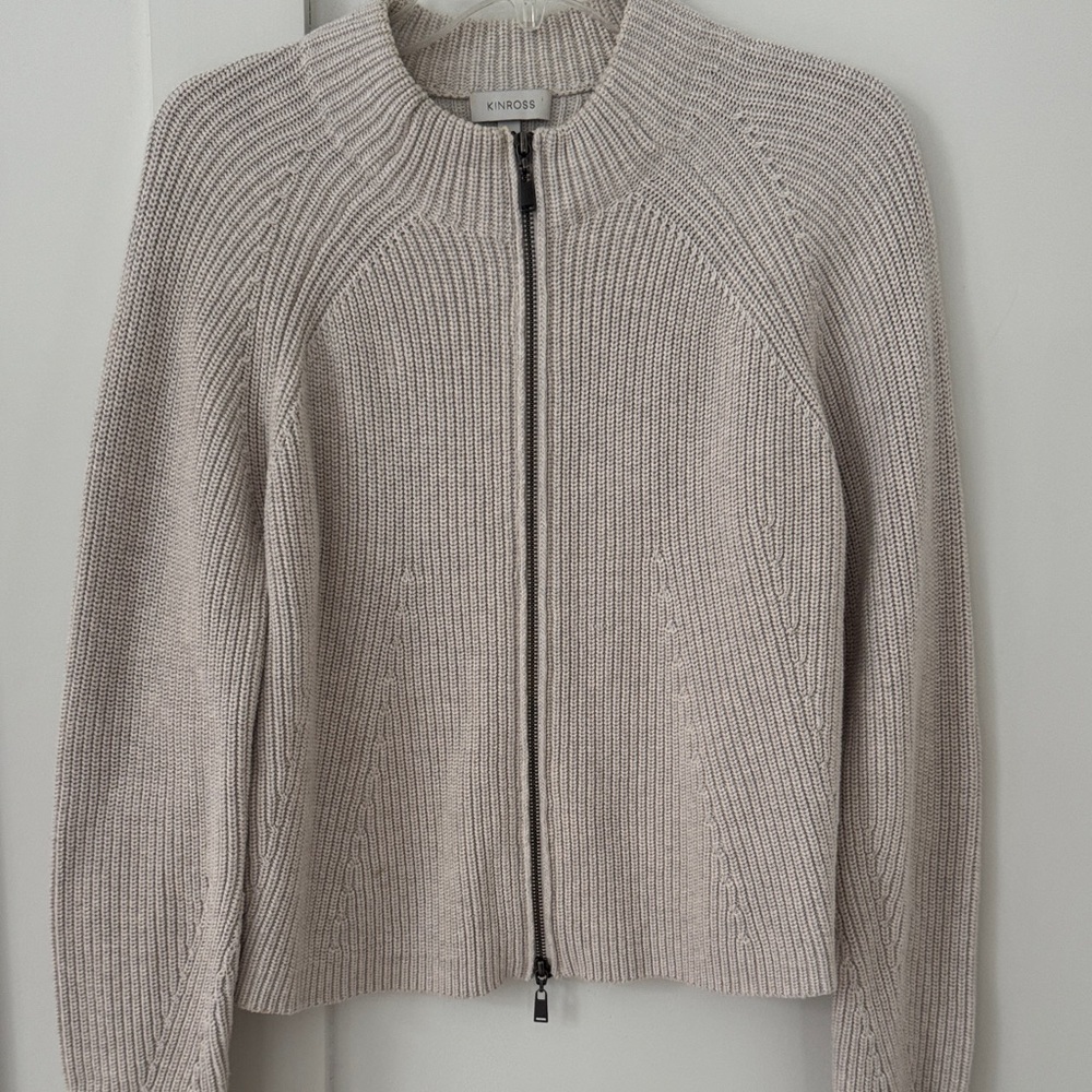 Kinross Zip Front Cardigan Sweater Size M
